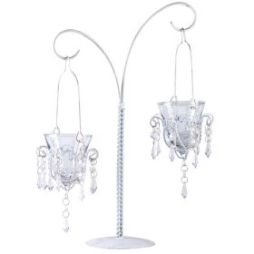 Accent Plus Crystal Drops Double Hanging Candle Holder