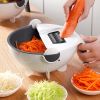 1Set Cutting And Draining Basket; Multifunctional Vegetable Cutting Artifact; Household Potato Shredded Slices Tools; Kitchen Vegetable Cutting And Dr