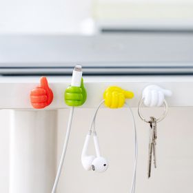10pcs Random Color Small Hand Cable Organizer; No Punching Thumb Wire Holder