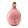 17oz Pink Ceramic Wine Jar Chinese Style Empty Wine Flask Sakura Wine Bottle Small Flagon