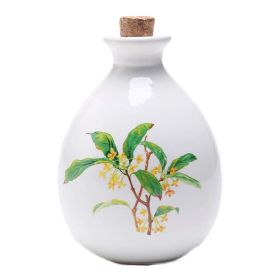 500ml White Ceramic Wine Jar Chinese Style Empty Wine Flask Osmanthus Fragrans Wine Bottle Small Flagon