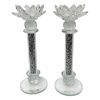 Ambrose Exquisite 2-Piece Candle Holders in Silver (Gift Box Included)