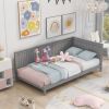 Twin Size Wood Daybed/Sofa Bed; Gray