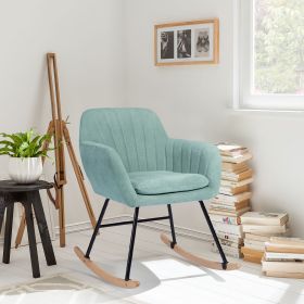 Upholstered Fabric ROCKING CHAIR - MINT GREEN