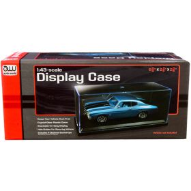 Acrylic Display Show Case with Black Plastic Base and 4 Display Backdrops for 1/43 Scale Model Cars by Auto world