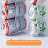1pc Portable Can Organizer For Refrigerator Shelf Beer Can Holder Fridge Storage Sliding Rack Clear Plastic Storage Containers For Food