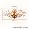 Elegant Crystal Leaves Antique Copper Semi Flush Mount Chandelier