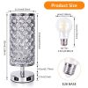 Crystal Bedside Table Lamp with 3-Way Dimmable, Touch Control Nightstand Lamps with 2 USB Ports, Crystal Decorative Table Lamps for Bedroom Living Roo