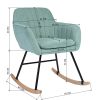 Upholstered Fabric ROCKING CHAIR - MINT GREEN