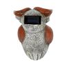 Garden Statue Owl Figurines,Solar Powered Resin Animal Sculpture with 5 Led Lights for Patio,Lawn, Garden Decor