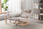 COOLMORE living room Comfortable rocking chair living room chair Beige