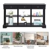 Console Sofa Table with Ample Storage; Retro Kitchen Buffet Cabinet Sideboard with Open Shelves and 3 Drawers; Accent Storage Cabinet for Entryway/Liv