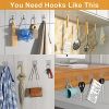 probebi Adhesive Hooks for Hanging Heavy Duty; 12 Pack Wall Hooks 13lb(Max); Sticky Hooks Waterproof; Wall Hangers Without Nails; Kitchen Hooks; Bathr