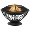 vidaXL Fire Pit with Poker 29.5" XXL Steel