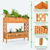 2-Tier Raised Garden Bed Elevated Wood Planter Box for Vegetable Flower Herb