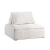 Upholstered Seating Armless Accent Chair Leisure Sofa Lounge Chair Lazy Sofa Barrel Chair for Living Room Corner Bedroom Office; Lambskin Sherpa; Whit