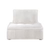 Upholstered Seating Armless Accent Chair Leisure Sofa Lounge Chair Lazy Sofa Barrel Chair for Living Room Corner Bedroom Office; Lambskin Sherpa; Whit