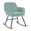 Upholstered Fabric ROCKING CHAIR - MINT GREEN