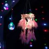 Manual Night Light Double Layer Dreamcatcher Wind Chimes Pendant Room Decoration