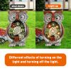 Garden Statue Owl Figurines,Solar Powered Resin Animal Sculpture with 5 Led Lights for Patio,Lawn, Garden Decor