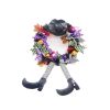 Halloween Decor Wreath Witch Legs Hanging Witch Wired Ribbon Wreath Door Decor