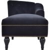 [New+Video] 58" Velvet Chaise Lounge; Button Tufted Right Arm Facing Lounge Chair with Nailhead Trim & Solid Wood Legs for Living Room or Office; Slee