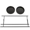 35.4"H Modern Folding Plant Stand, 2-Tier Metal Potted Plant Holder with 2 Round Trays for Indoor and Outdoor Use, Black XH