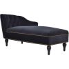 [New+Video] 58" Velvet Chaise Lounge; Button Tufted Right Arm Facing Lounge Chair with Nailhead Trim & Solid Wood Legs for Living Room or Office; Slee