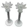 Ambrose Exquisite 2-Piece Candle Holders in Silver (Gift Box Included)