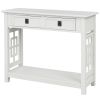 TREXM Console Table with 2 Drawers and Bottom Shelf; Entryway Accent Sofa Table (White)