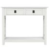 TREXM Console Table with 2 Drawers and Bottom Shelf; Entryway Accent Sofa Table (White)