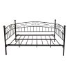 Metal Daybed Frame Multifunctional Mattress Foundation/Bed Sofa with Headboard; Twin; Black