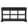 Console Sofa Table with Ample Storage; Retro Kitchen Buffet Cabinet Sideboard with Open Shelves and 3 Drawers; Accent Storage Cabinet for Entryway/Liv