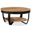 vidaXL Coffee Table Solid Rough Mango Wood 25.6"x12.6"