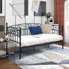 Metal Daybed Frame Multifunctional Mattress Foundation/Bed Sofa with Headboard; Twin; Black