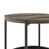 Modern Accent End Table with Storage Basket; Grey Cloth Bag and Brown Top (18'x18'x24')