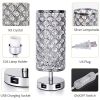 Crystal Bedside Table Lamp with 3-Way Dimmable, Touch Control Nightstand Lamps with 2 USB Ports, Crystal Decorative Table Lamps for Bedroom Living Roo