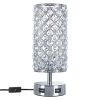 Crystal Bedside Table Lamp with 3-Way Dimmable, Touch Control Nightstand Lamps with 2 USB Ports, Crystal Decorative Table Lamps for Bedroom Living Roo