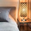 Crystal Bedside Table Lamp with 3-Way Dimmable, Touch Control Nightstand Lamps with 2 USB Ports, Crystal Decorative Table Lamps for Bedroom Living Roo