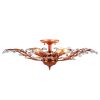 Elegant Crystal Leaves Antique Copper Semi Flush Mount Chandelier