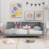 Twin Size Wood Daybed/Sofa Bed; Gray