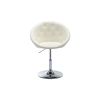 Hengming Round Tufted Back Chair Living Room Chair Contemporary Height Adjustable Vanity Chair 360Â¬âˆž Swivel Accent Chair Modern Look; White