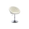 Hengming Round Tufted Back Chair Living Room Chair Contemporary Height Adjustable Vanity Chair 360Â¬âˆž Swivel Accent Chair Modern Look; White