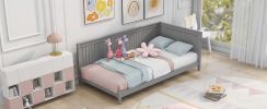 Twin Size Wood Daybed/Sofa Bed; Gray