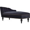 [New+Video] 58" Velvet Chaise Lounge; Button Tufted Right Arm Facing Lounge Chair with Nailhead Trim & Solid Wood Legs for Living Room or Office; Slee