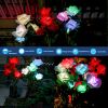 2pcs Solar Garden Lights; Newest Version Solar LED Lights Outdoor; RGB Color Changing Rose Lights For Yard; Enlarged Solar Panel; Holiday Party Ambien