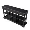 Console Sofa Table with Ample Storage; Retro Kitchen Buffet Cabinet Sideboard with Open Shelves and 3 Drawers; Accent Storage Cabinet for Entryway/Liv