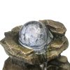 8.3inches Rock Cascading Tabletop Fountain with LED Light for Home Office Bedroom Relaxation