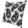 20 x 20 Square Accent Throw Pillow; Paisley Print; With Filler; Black; White