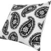 20 x 20 Square Accent Throw Pillow; Paisley Print; With Filler; Black; White